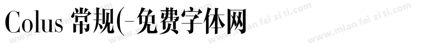 Colus 常规(字体转换